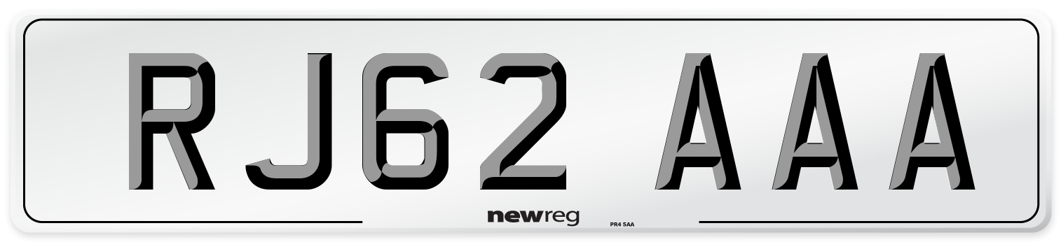 RJ62 AAA Number Plate from New Reg
